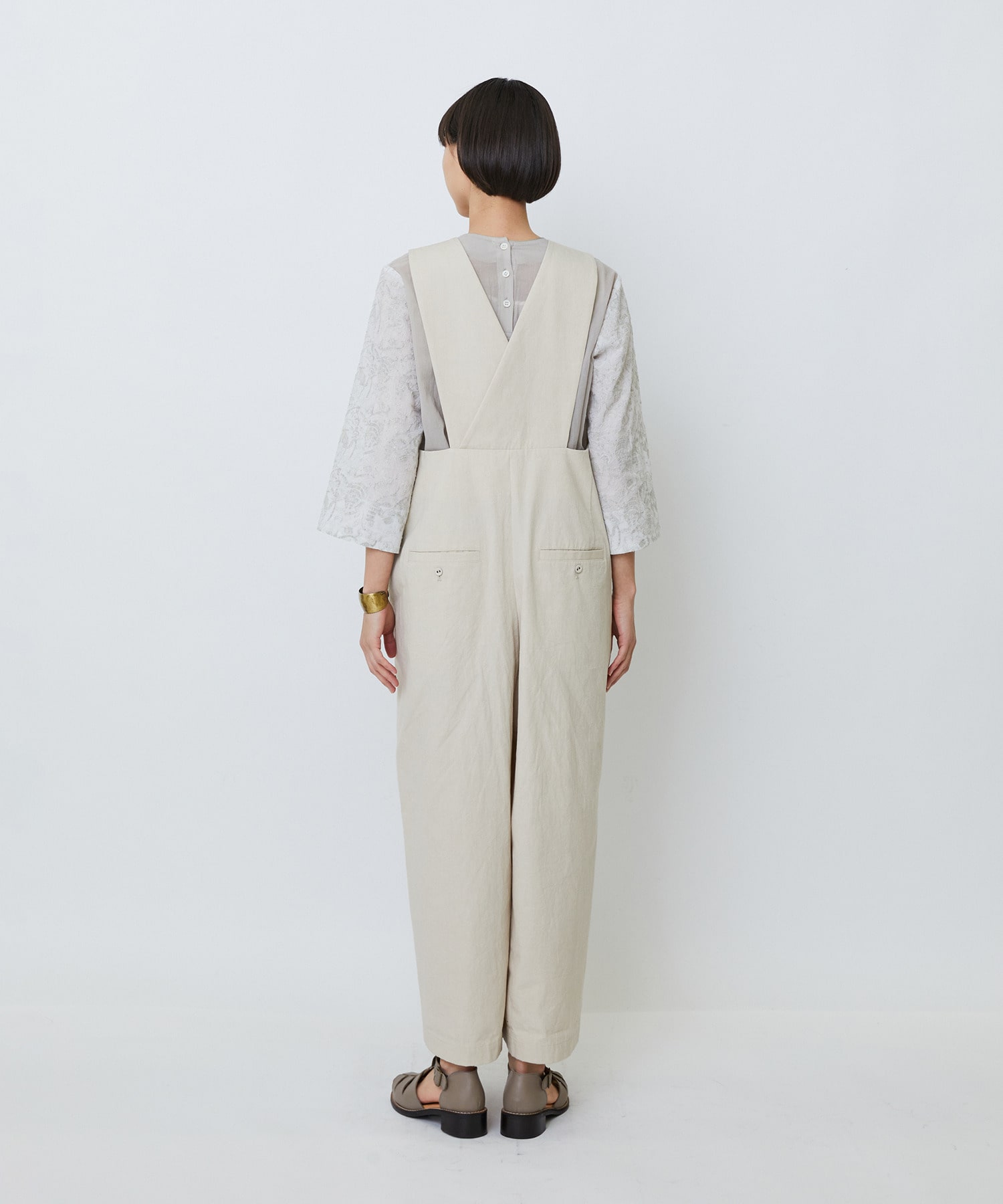 【LOISIR】【MTサイズ有り】グランジコットンポプリンオールインワン 詳細画像 ブラウン 11