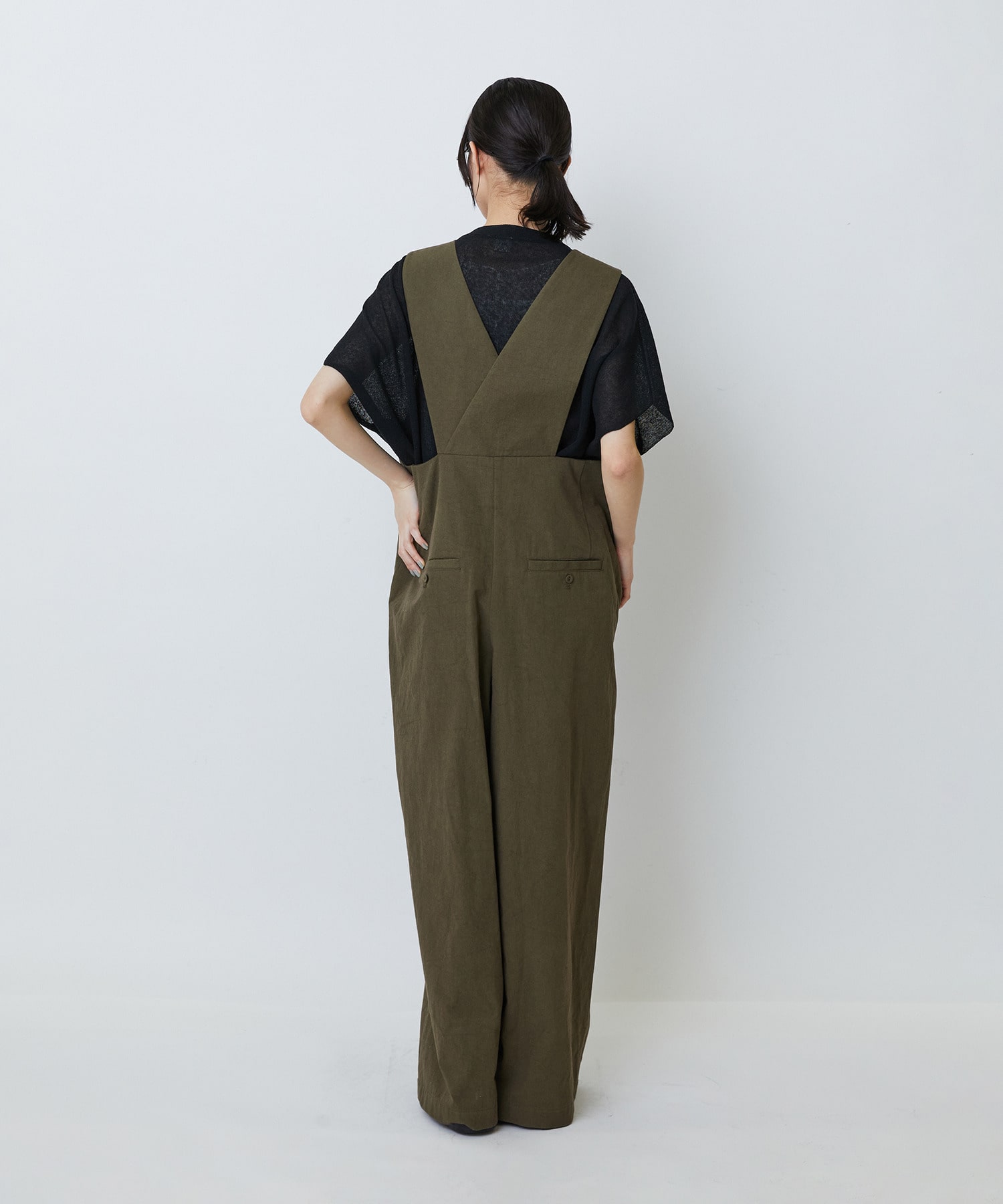 【LOISIR】【MTサイズ有り】グランジコットンポプリンオールインワン 詳細画像 ブラウン 8