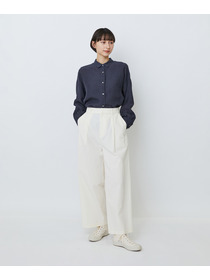 【LOISIR】【MTサイズ有り】コットンダンプワイドパンツ 詳細画像 カーキ 3