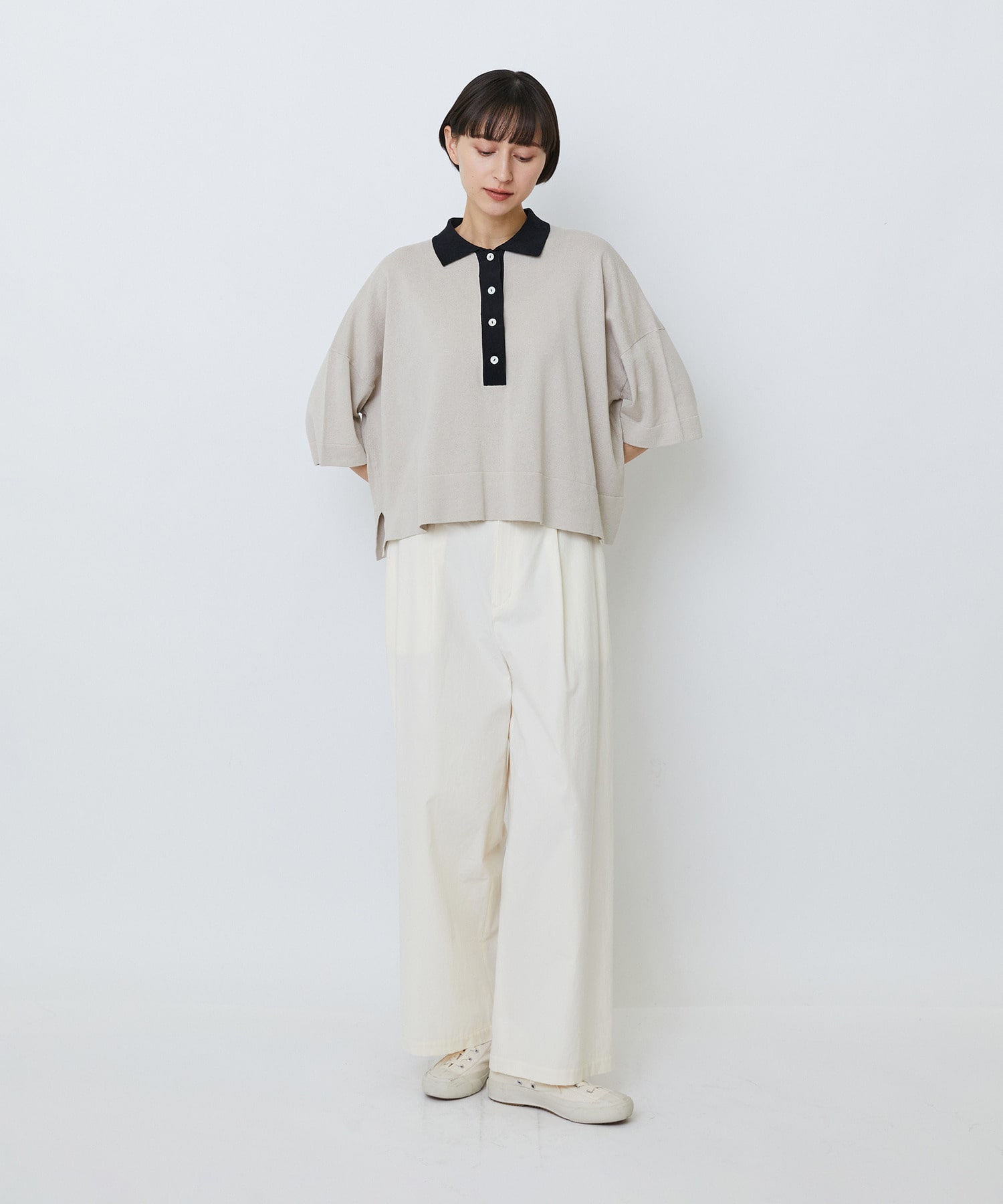 【LOISIR】【MTサイズ有り】コットンダンプワイドパンツ 詳細画像 カーキ 2