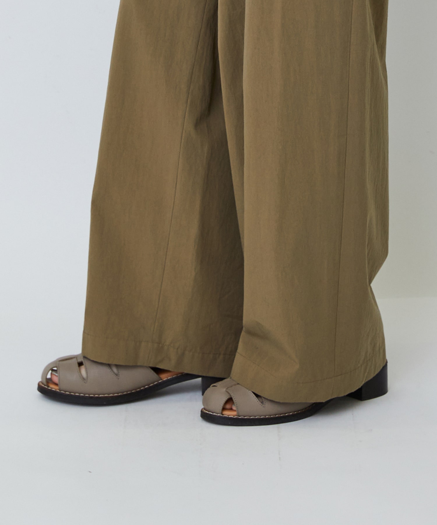 【LOISIR】【MTサイズ有り】コットンダンプワイドパンツ 詳細画像 カーキ 20