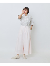 【LOISIR】【MTサイズ有り】エステルコットンガウチョパンツ 詳細画像 グレー 2