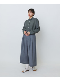 【LOISIR】【MTサイズ有り】エステルコットンガウチョパンツ 詳細画像 グレー 5