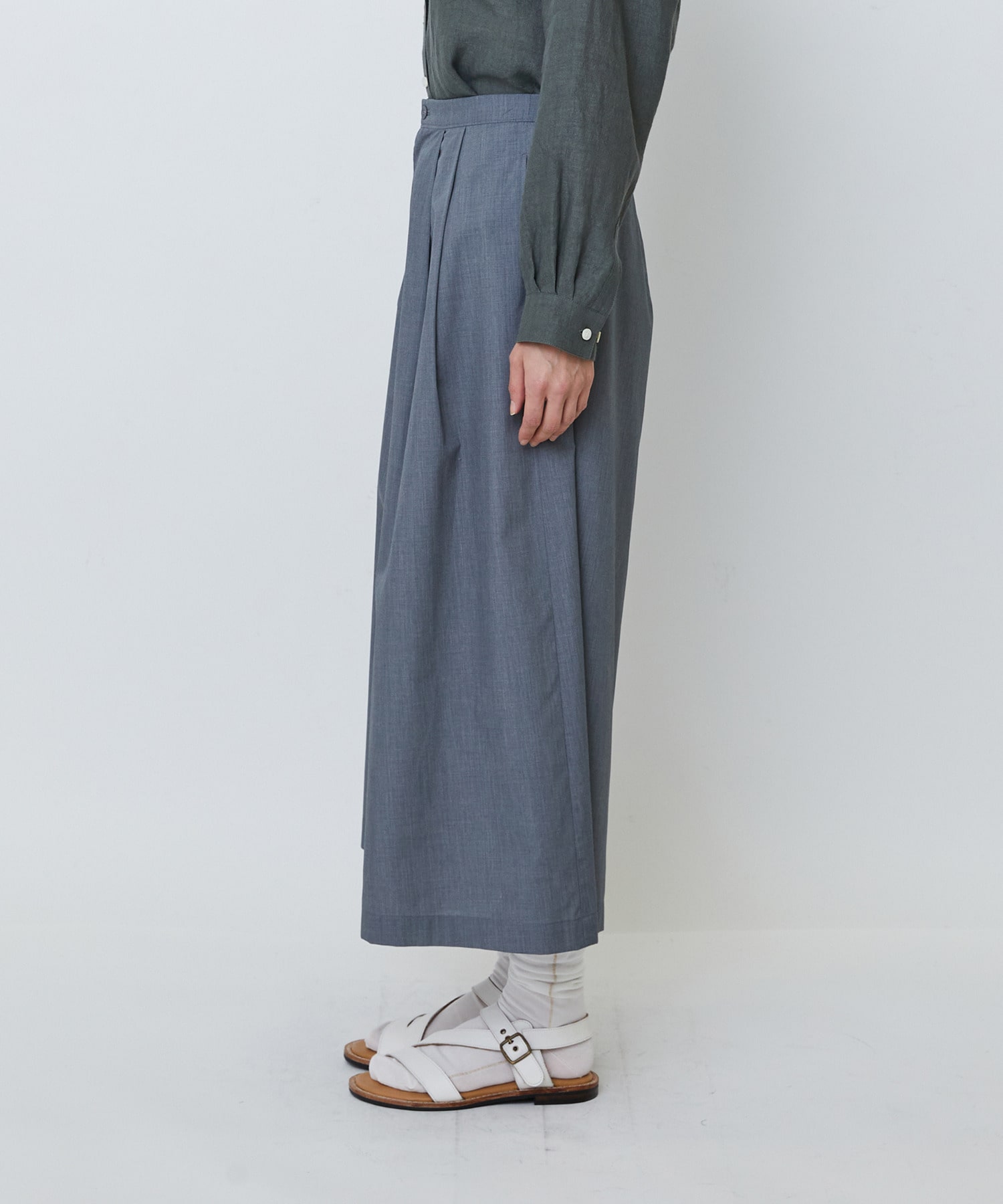 【LOISIR】【MTサイズ有り】エステルコットンガウチョパンツ 詳細画像 グレー 12