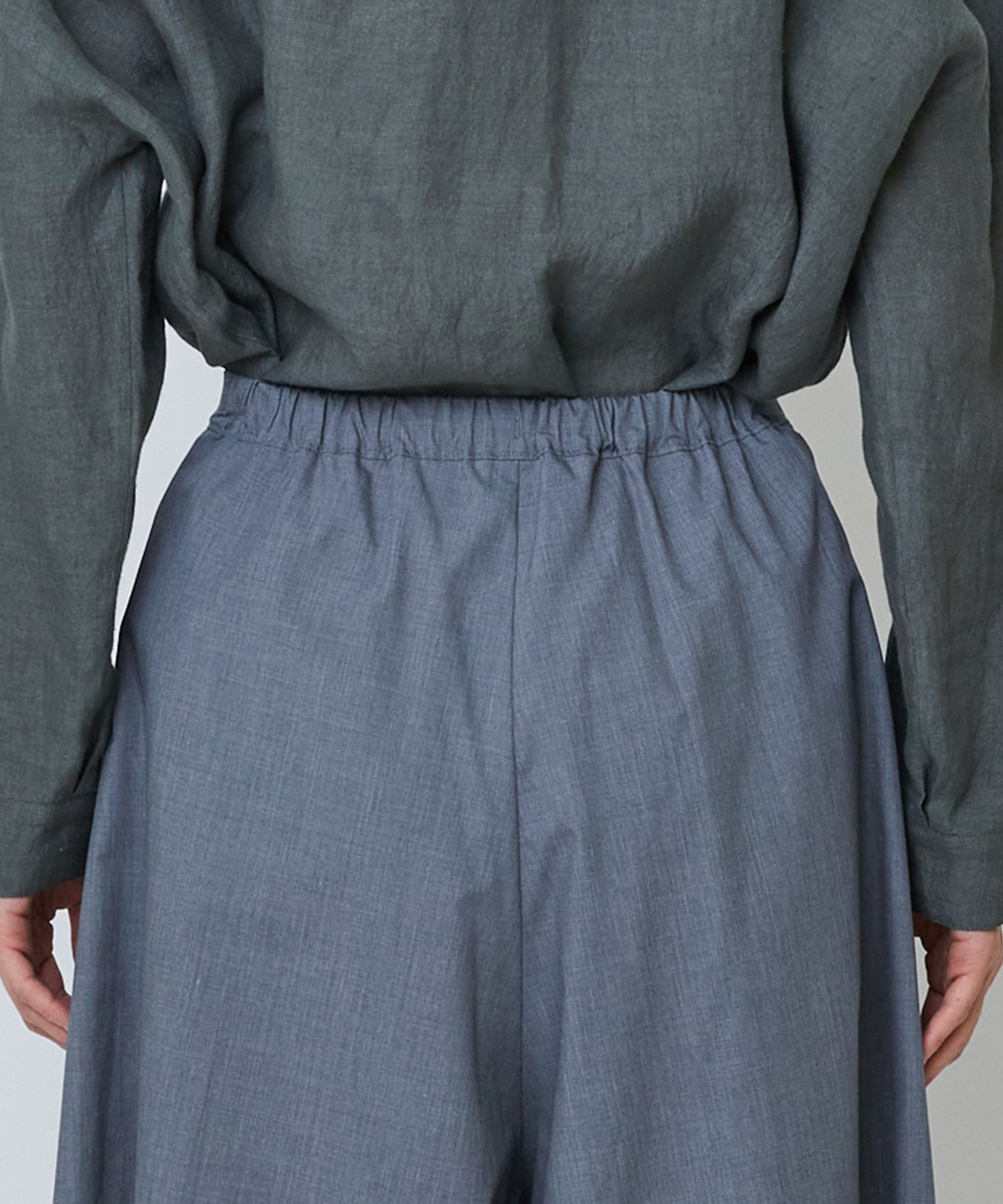 【LOISIR】【MTサイズ有り】エステルコットンガウチョパンツ 詳細画像 グレー 15