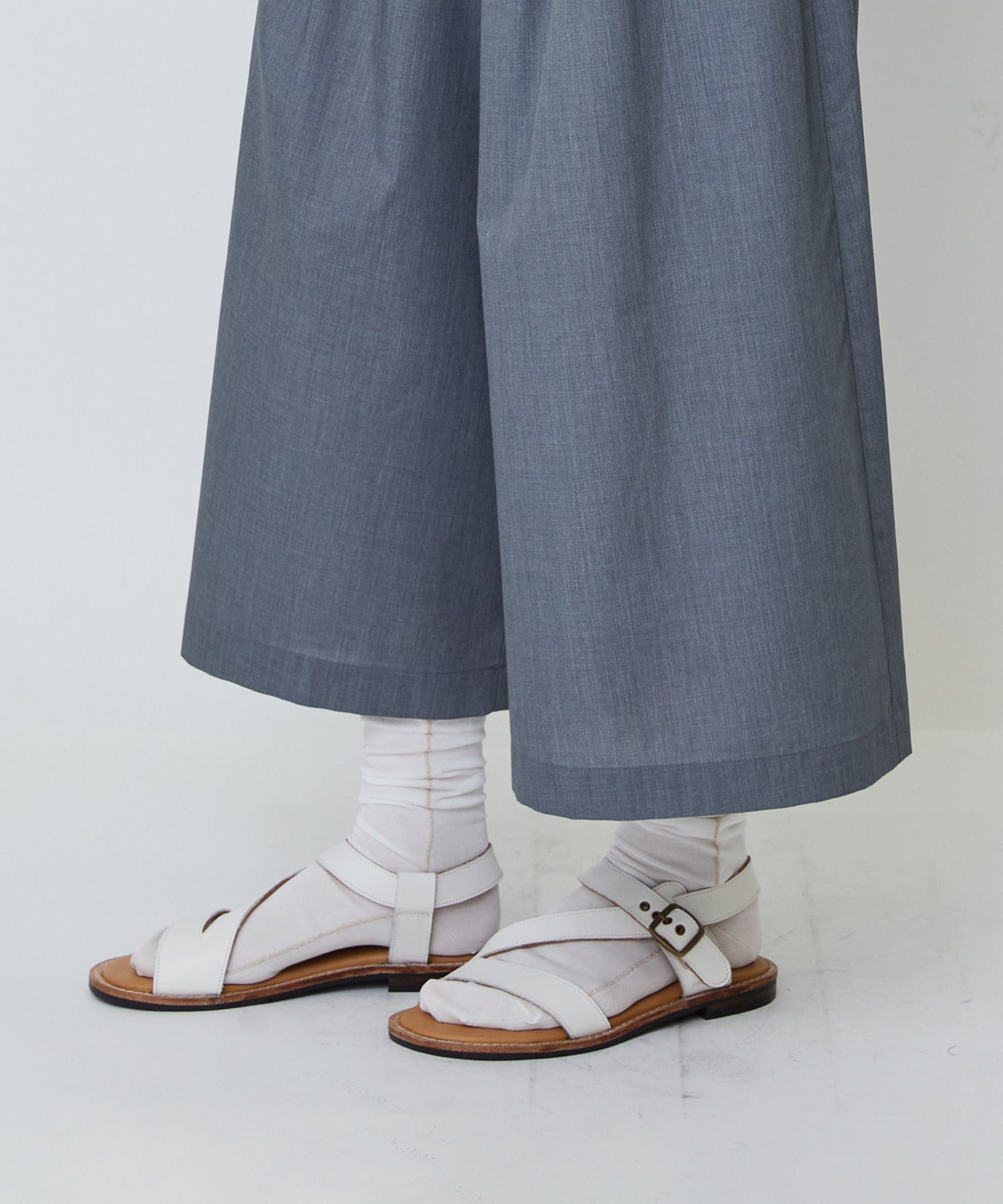 【LOISIR】【MTサイズ有り】エステルコットンガウチョパンツ 詳細画像 グレー 17