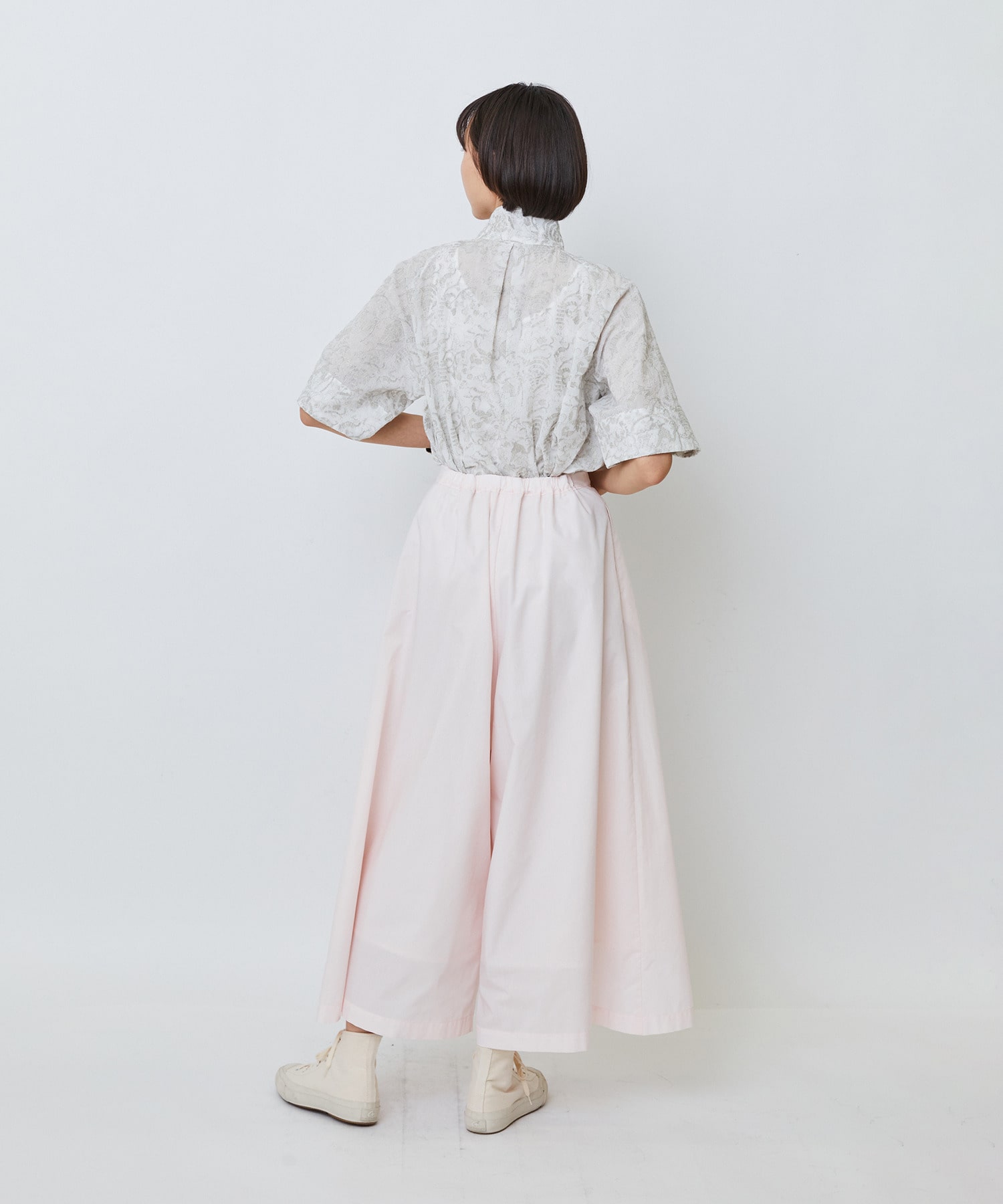 【LOISIR】【MTサイズ有り】エステルコットンガウチョパンツ 詳細画像 グレー 4