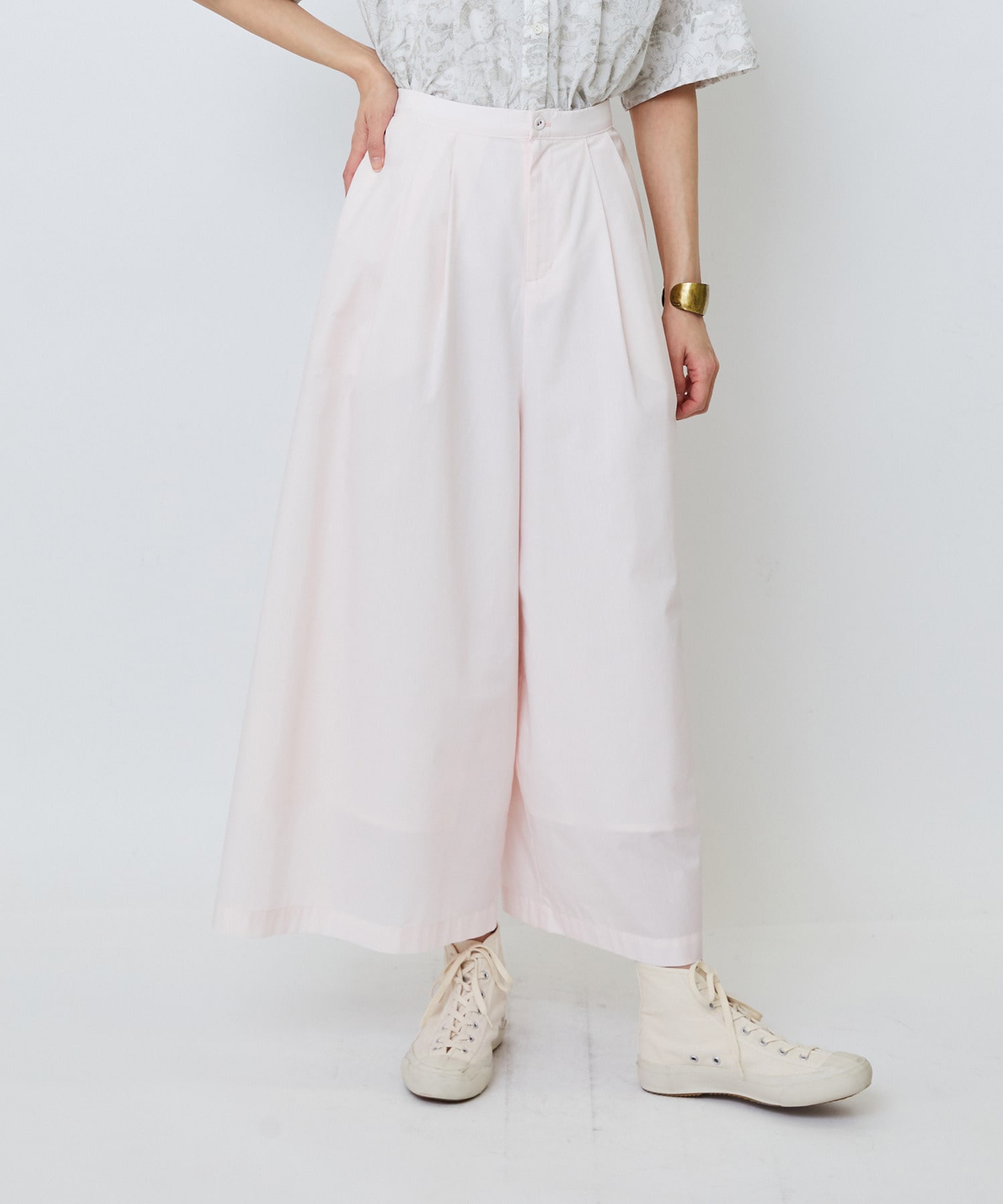 【LOISIR】【MTサイズ有り】エステルコットンガウチョパンツ 詳細画像 ピンク 1