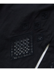 【LOISIR】コットンリネンクロス刺繍入りイージーパンツ 詳細画像 カーキ 22