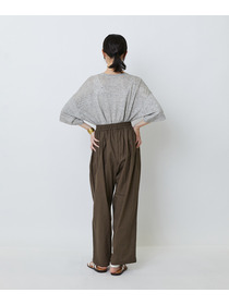 【LOISIR】コットンリネンクロス刺繍入りイージーパンツ 詳細画像 カーキ 5