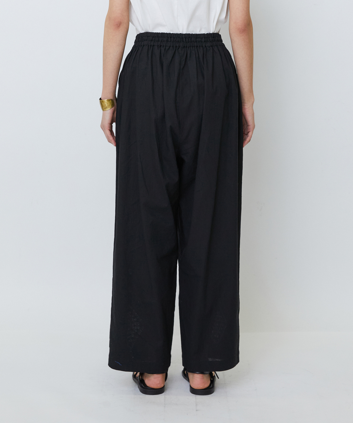 【LOISIR】コットンリネンクロス刺繍入りイージーパンツ 詳細画像 カーキ 17