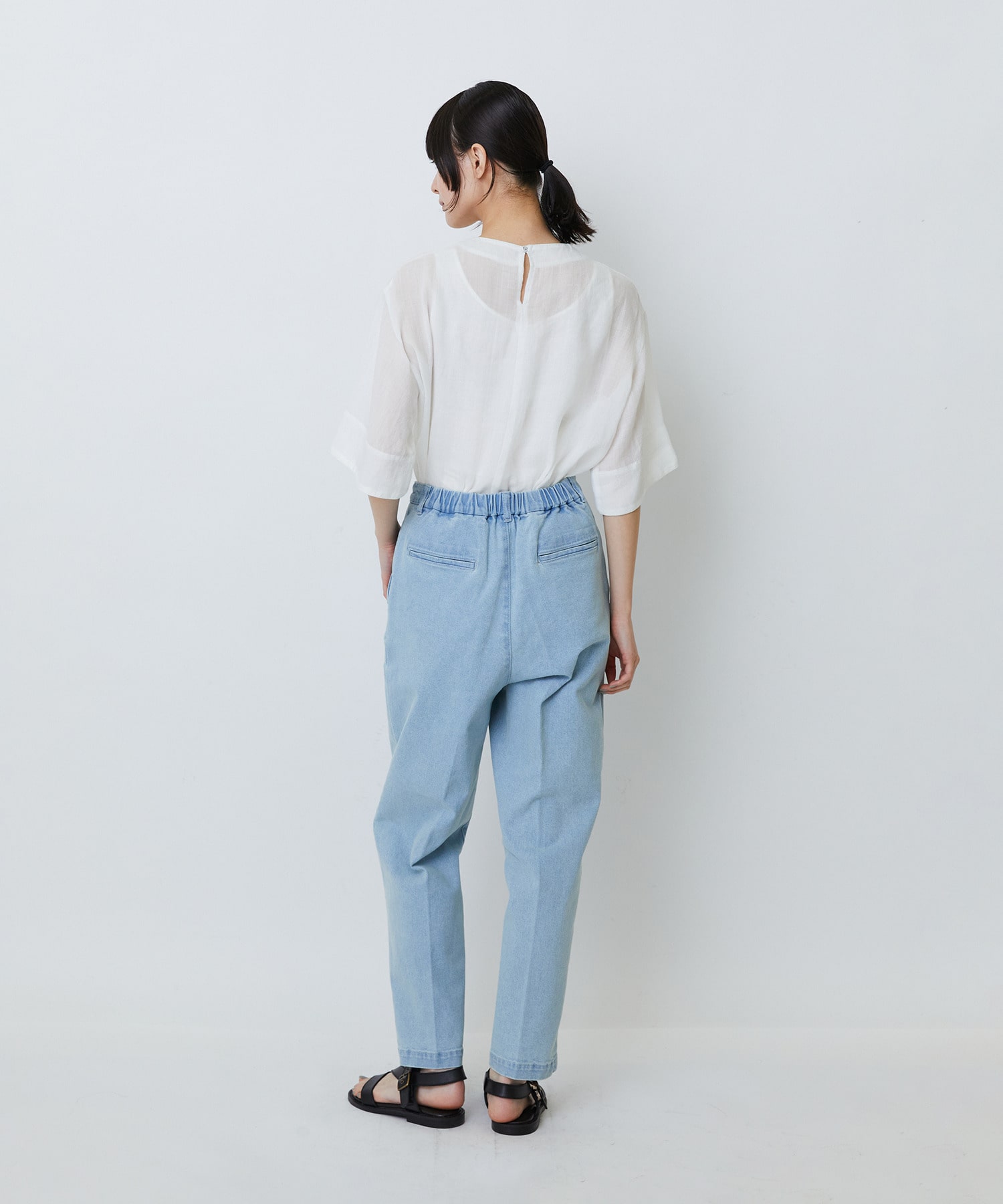 【LOISIR】ストレッチデニムスリムトラウザー 詳細画像 インディゴブルー 10