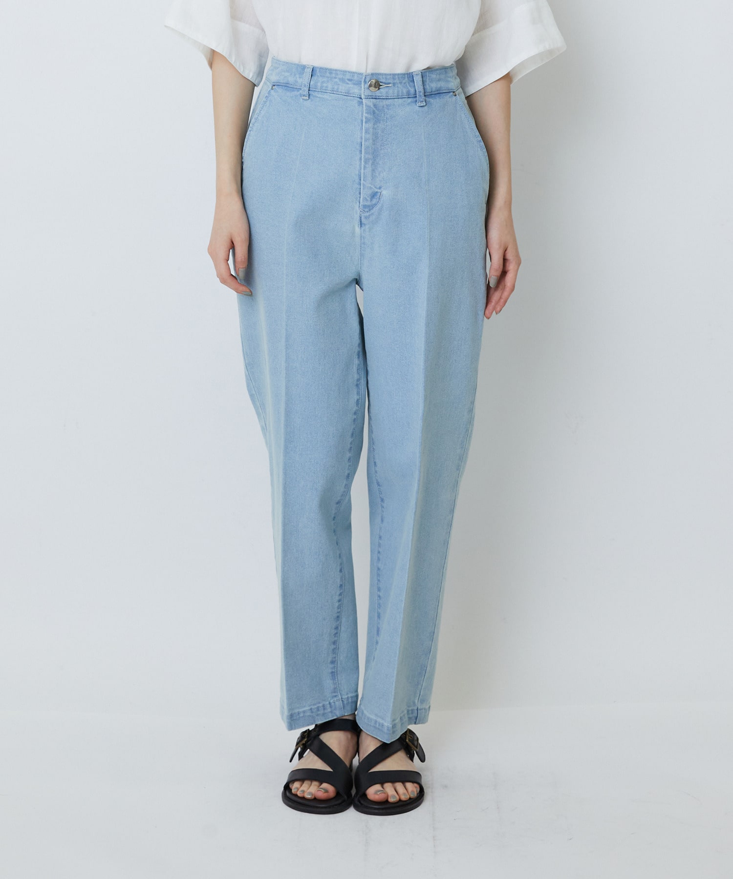 【LOISIR】ストレッチデニムスリムトラウザー 詳細画像 インディゴブルー 14