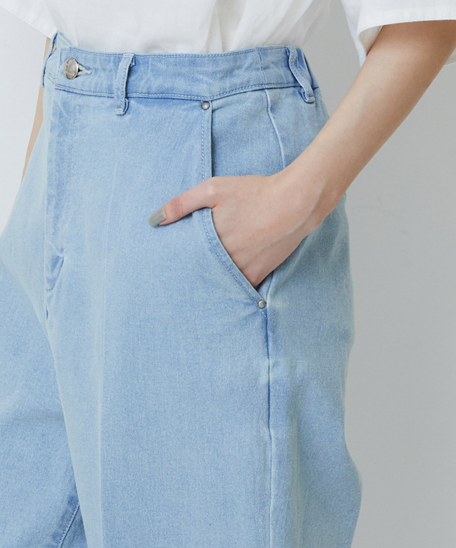 【LOISIR】ストレッチデニムスリムトラウザー 詳細画像 インディゴブルー 19