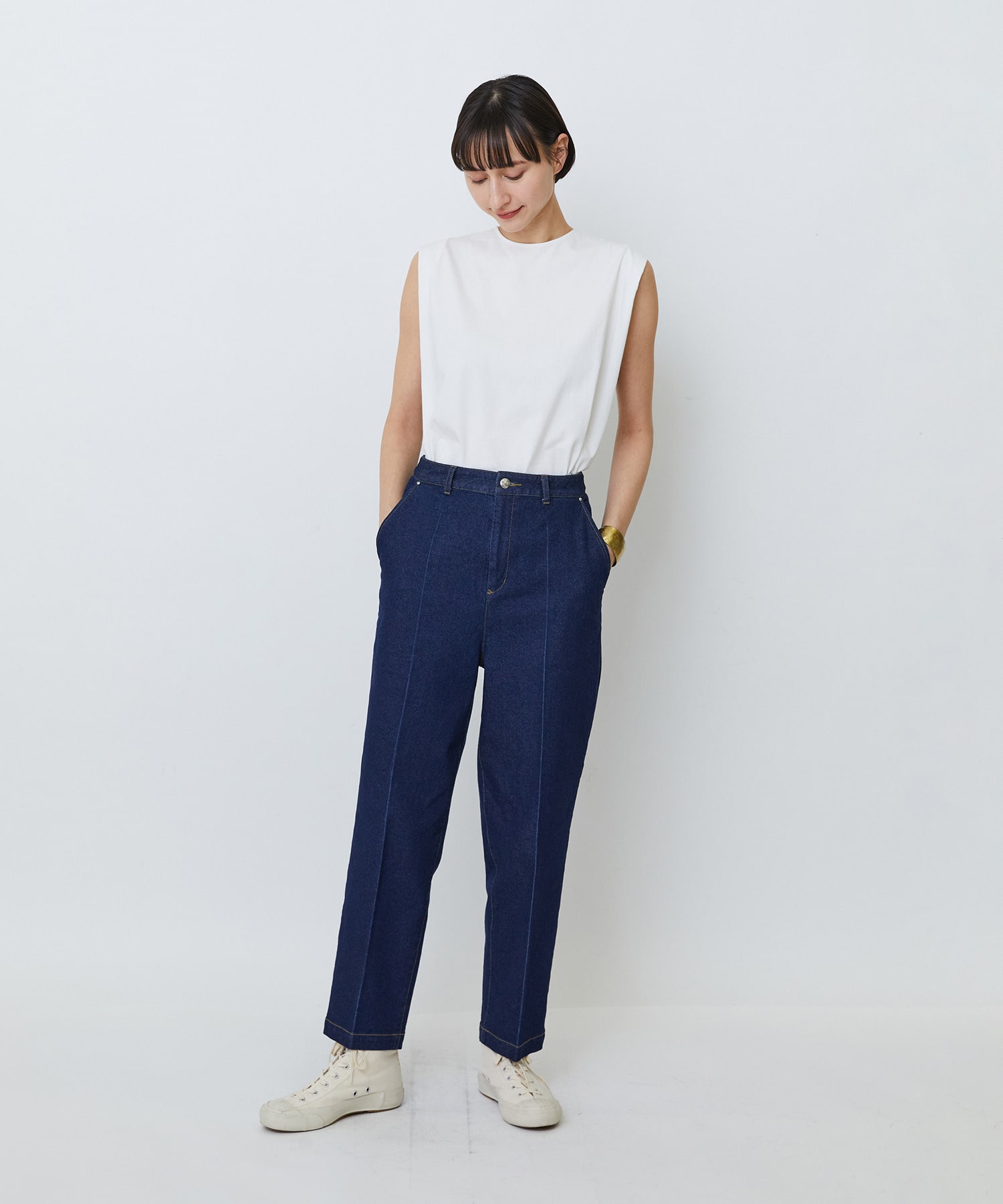 【LOISIR】ストレッチデニムスリムトラウザー 詳細画像 インディゴブルー 4