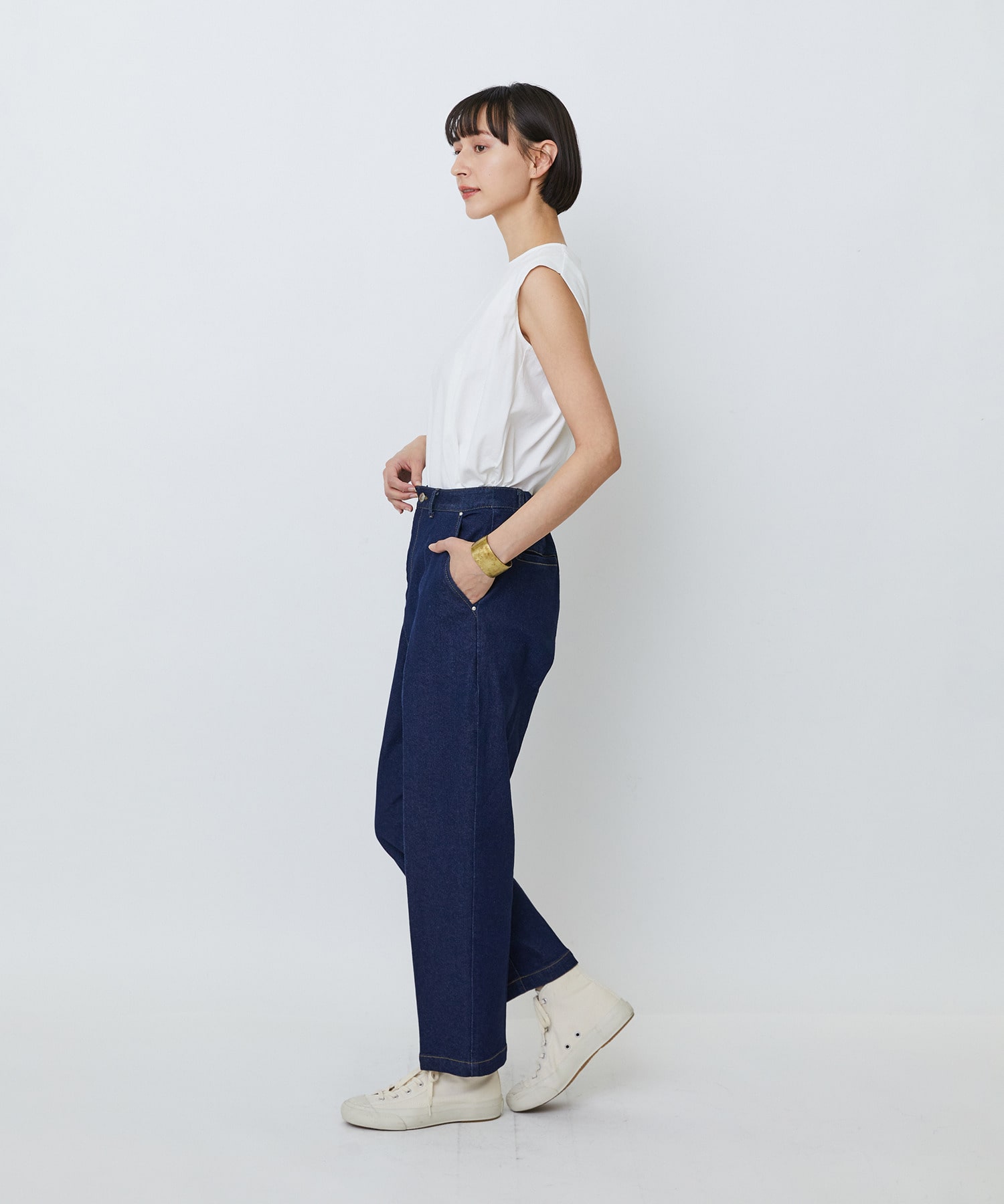 【LOISIR】ストレッチデニムスリムトラウザー 詳細画像 インディゴブルー 5