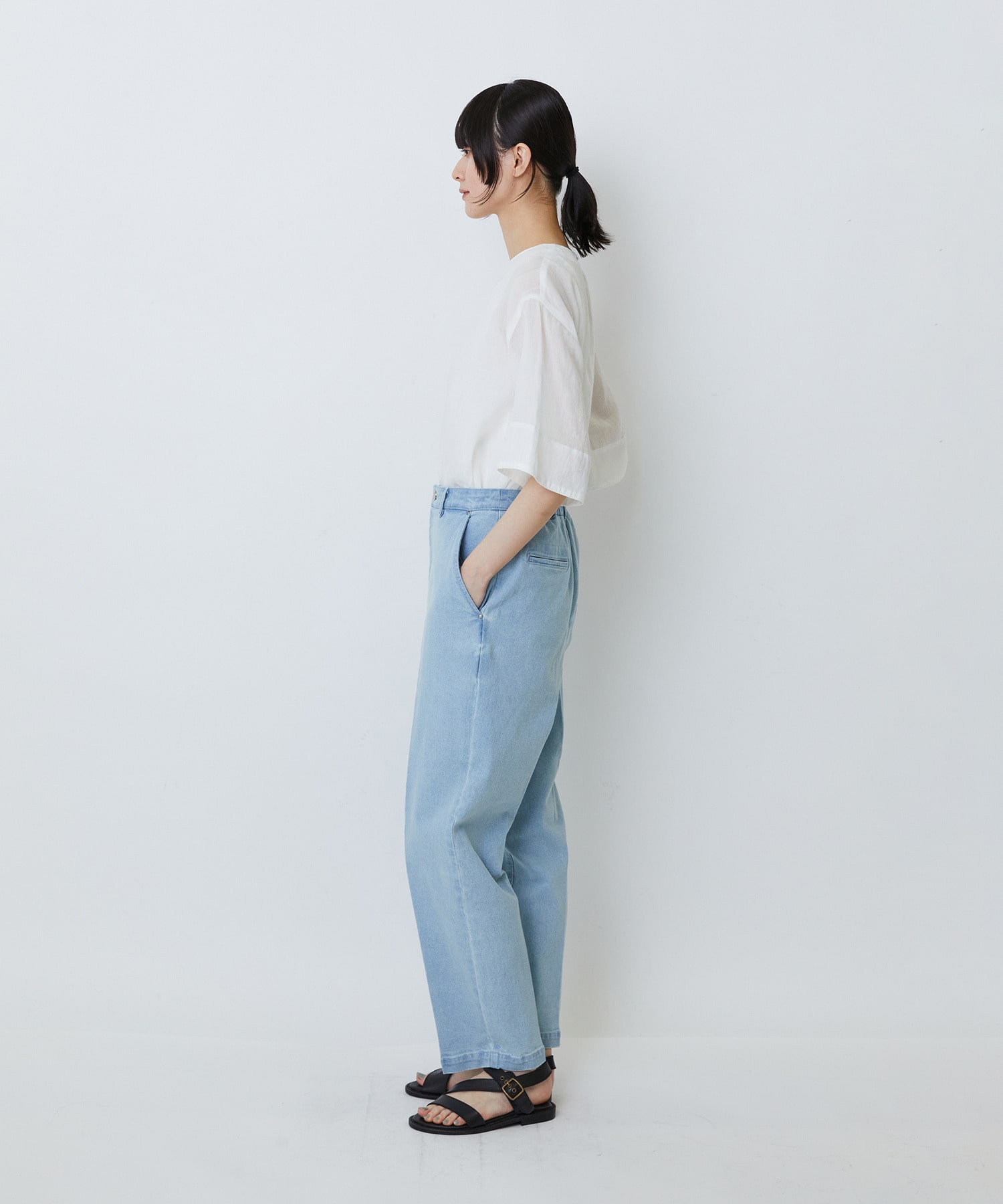 【LOISIR】ストレッチデニムスリムトラウザー 詳細画像 インディゴブルー 9