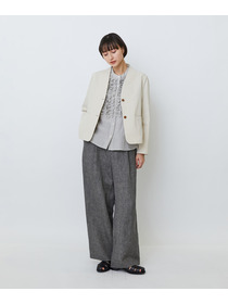 【LOISIR】【MTサイズ有り】リネンツイルワイドパンツ 詳細画像 ブラック系その他 1