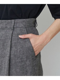 【LOISIR】【MTサイズ有り】リネンツイルワイドパンツ 詳細画像 ブラック系その他 10