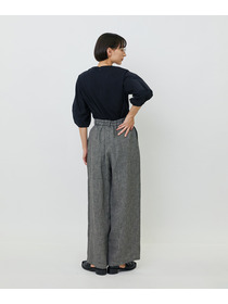 【LOISIR】【MTサイズ有り】リネンツイルワイドパンツ 詳細画像 ブラック系その他 4