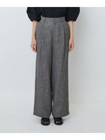 【LOISIR】【MTサイズ有り】リネンツイルワイドパンツ 詳細画像 ブラック系その他 5