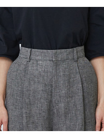 【LOISIR】【MTサイズ有り】リネンツイルワイドパンツ 詳細画像 ブラック系その他 8