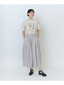 【LOISIR】リネンツイルボトルシルエットパンツ 詳細画像 チャコールグレー 1