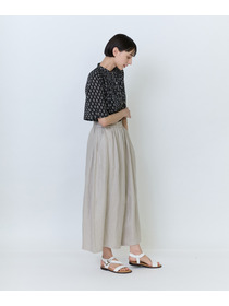 【LOISIR】リネンツイルボトルシルエットパンツ 詳細画像 チャコールグレー 12