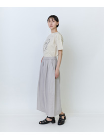 【LOISIR】リネンツイルボトルシルエットパンツ 詳細画像 チャコールグレー 2