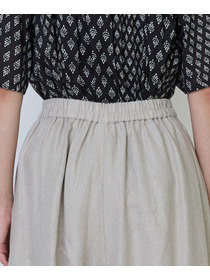 【LOISIR】リネンツイルボトルシルエットパンツ 詳細画像 チャコールグレー 27