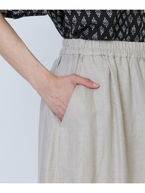 【LOISIR】リネンツイルボトルシルエットパンツ 詳細画像 チャコールグレー 28