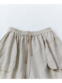 【LOISIR】リネンツイルボトルシルエットパンツ 詳細画像 チャコールグレー 30