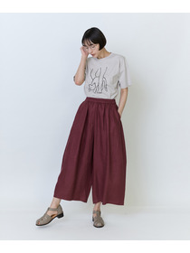 【LOISIR】リネンツイルボトルシルエットパンツ 詳細画像 チャコールグレー 4