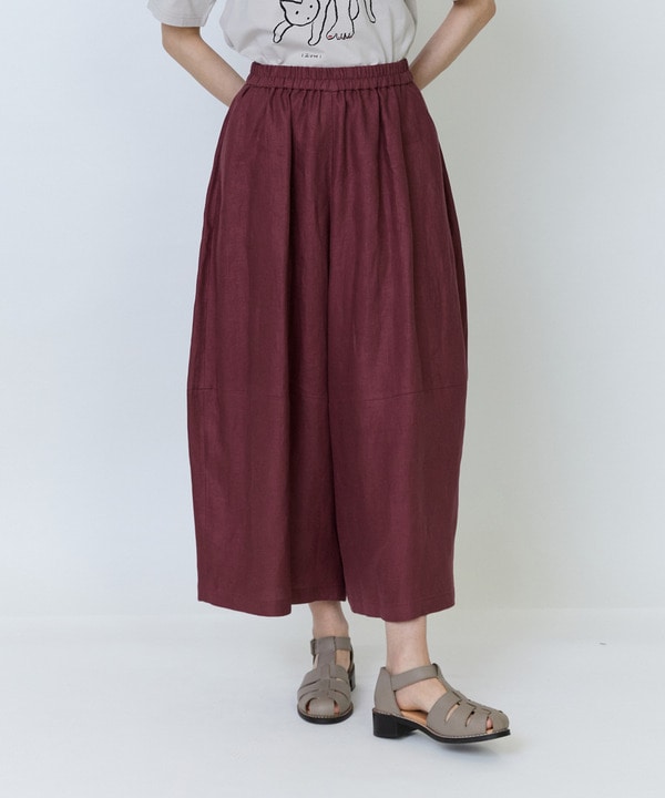 リネンツイルボトルシルエットパンツ 詳細画像 ワイン 1