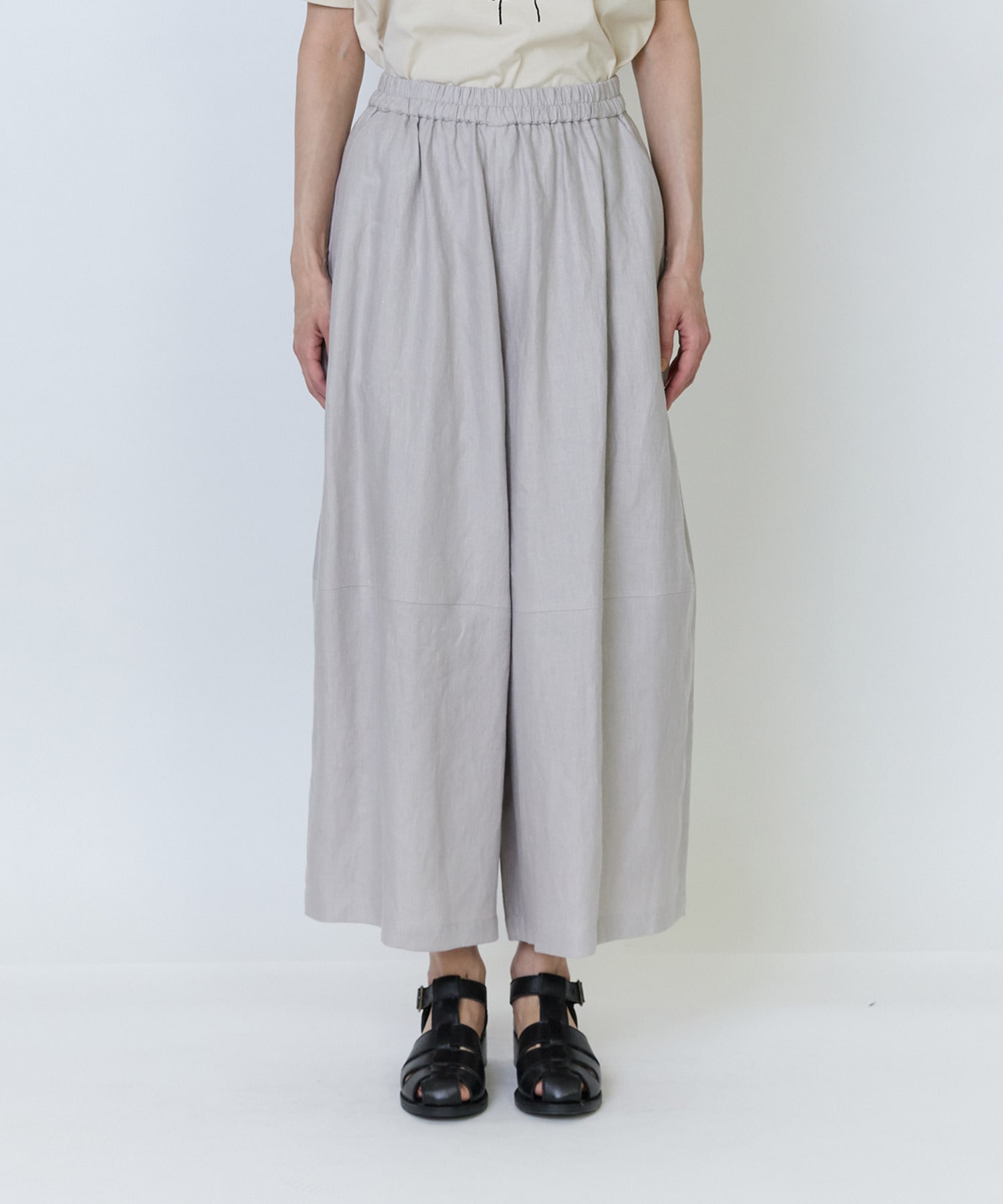 【LOISIR】リネンツイルボトルシルエットパンツ 詳細画像 チャコールグレー 14