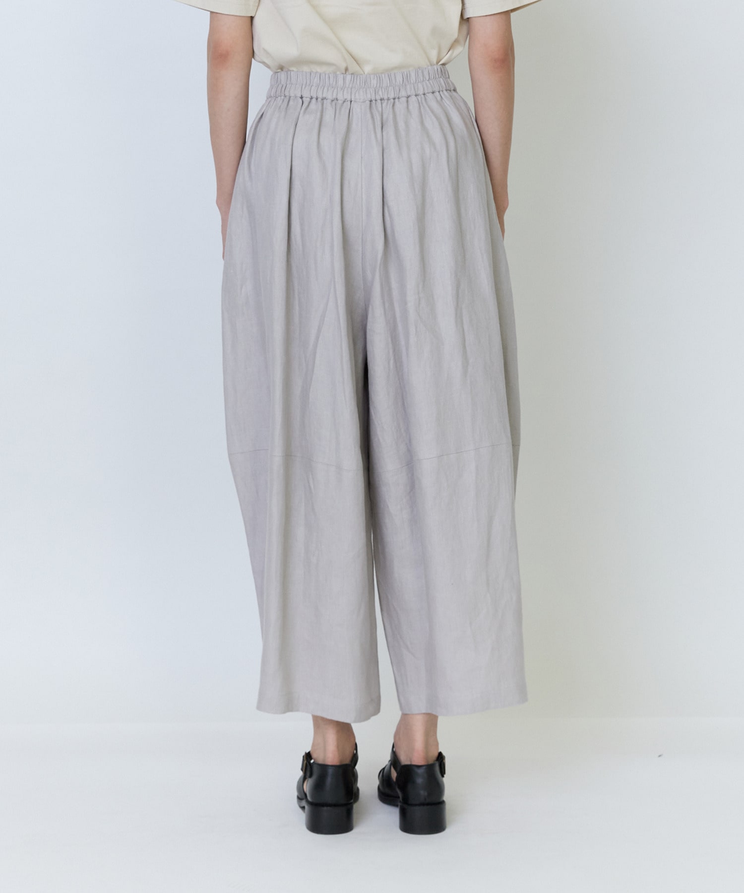 【LOISIR】リネンツイルボトルシルエットパンツ 詳細画像 チャコールグレー 16