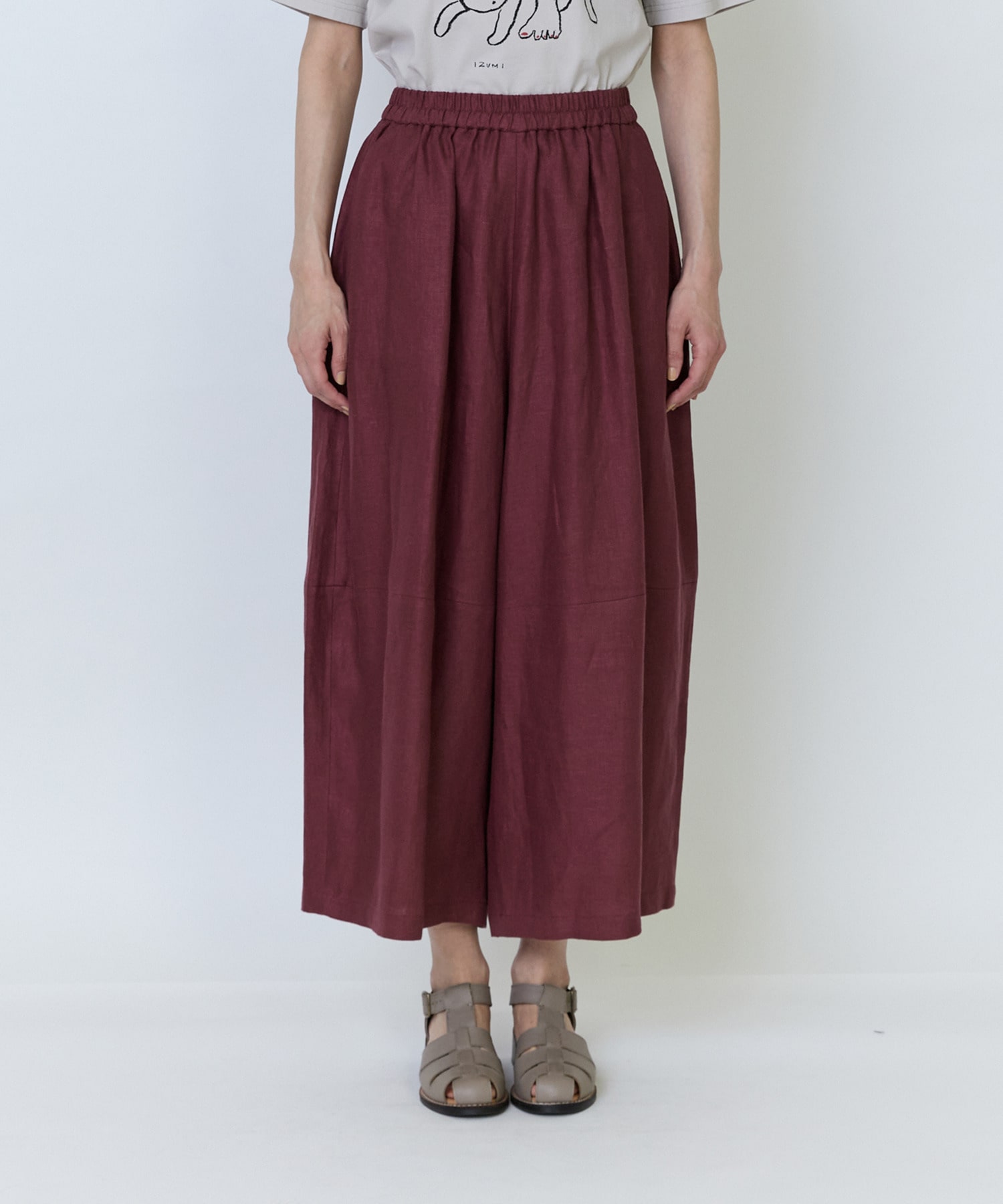 【LOISIR】リネンツイルボトルシルエットパンツ 詳細画像 チャコールグレー 17