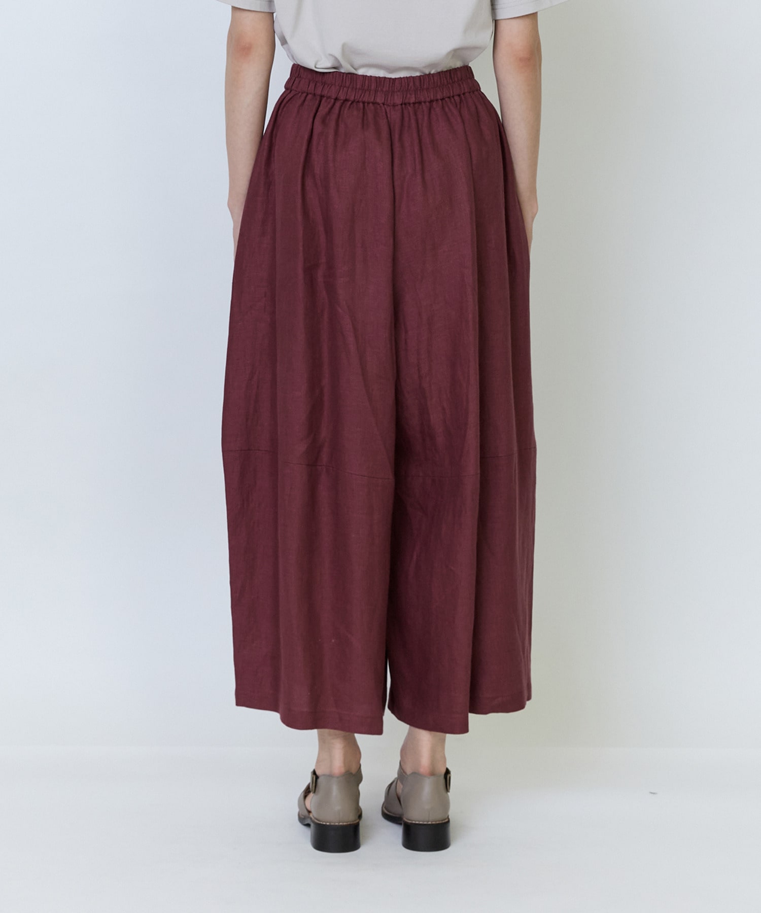 【LOISIR】リネンツイルボトルシルエットパンツ 詳細画像 チャコールグレー 19