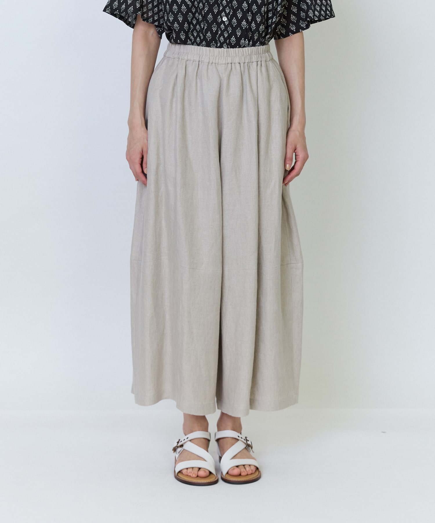【LOISIR】リネンツイルボトルシルエットパンツ 詳細画像 チャコールグレー 23