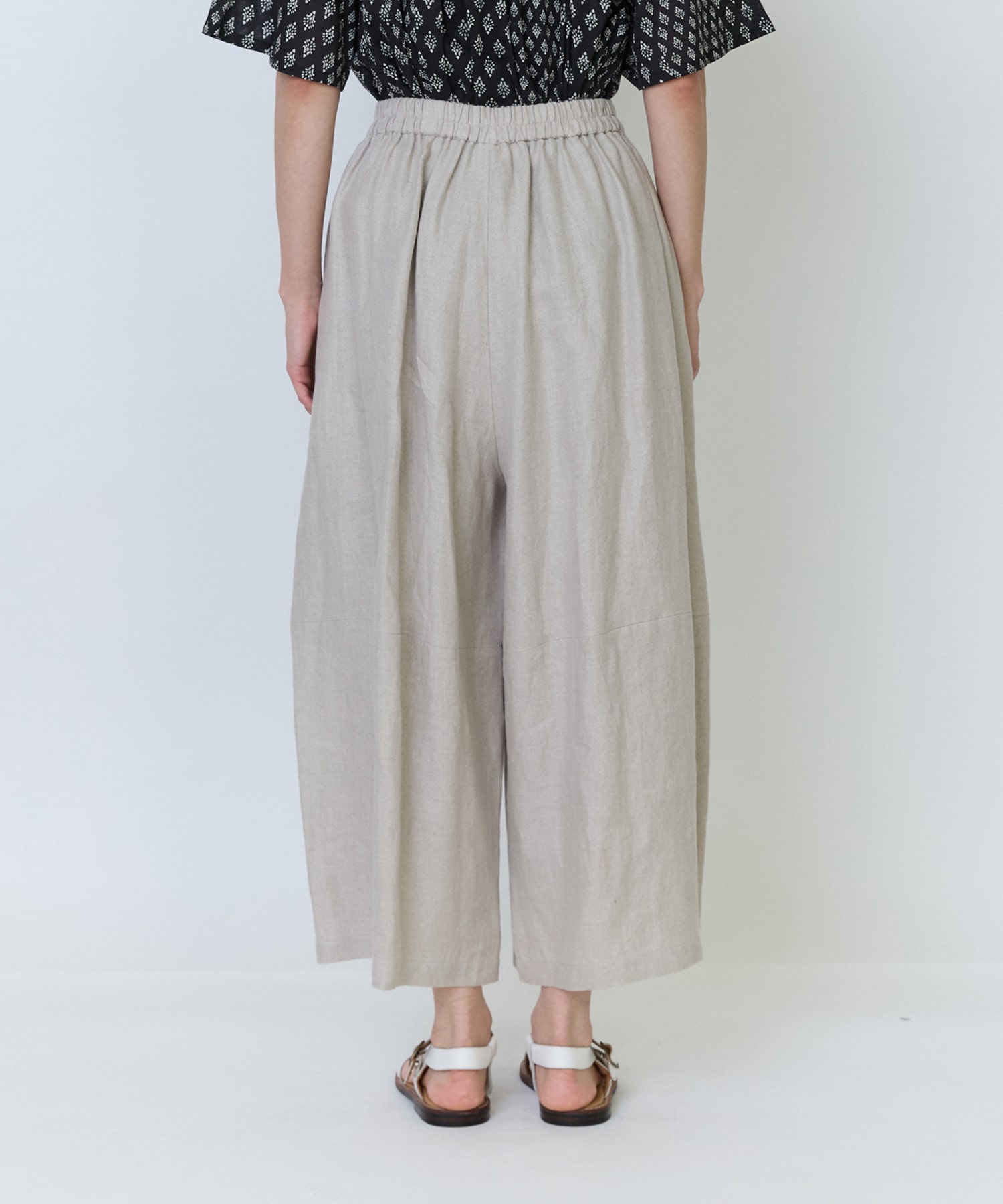 【LOISIR】リネンツイルボトルシルエットパンツ 詳細画像 チャコールグレー 25
