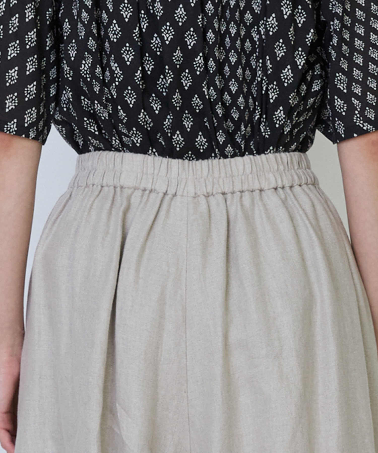 【LOISIR】リネンツイルボトルシルエットパンツ 詳細画像 チャコールグレー 27