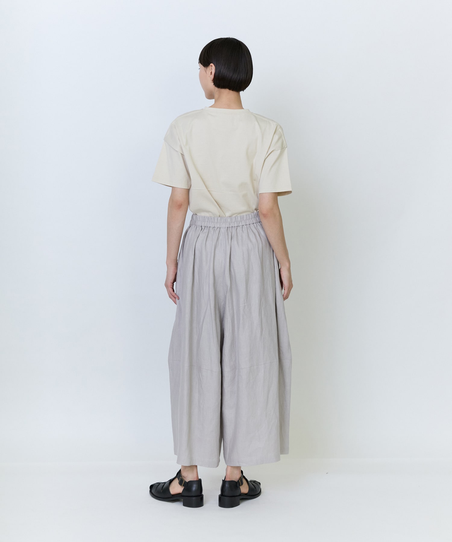 【LOISIR】リネンツイルボトルシルエットパンツ 詳細画像 チャコールグレー 3