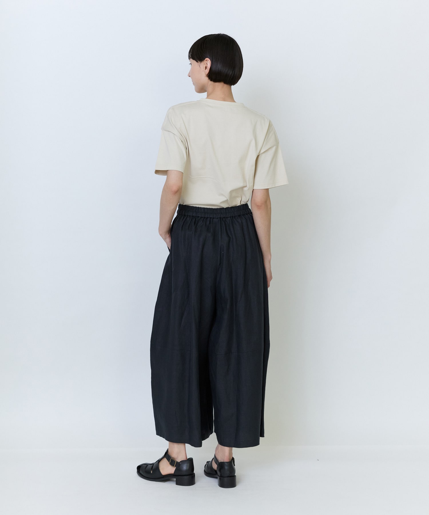 【LOISIR】リネンツイルボトルシルエットパンツ 詳細画像 チャコールグレー 9