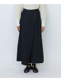 【LOISIR】【MTサイズ有り】リネンツイルラップディテールスカート 詳細画像 ブラック 11