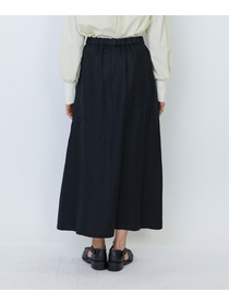 【LOISIR】【MTサイズ有り】リネンツイルラップディテールスカート 詳細画像 ブラック 13