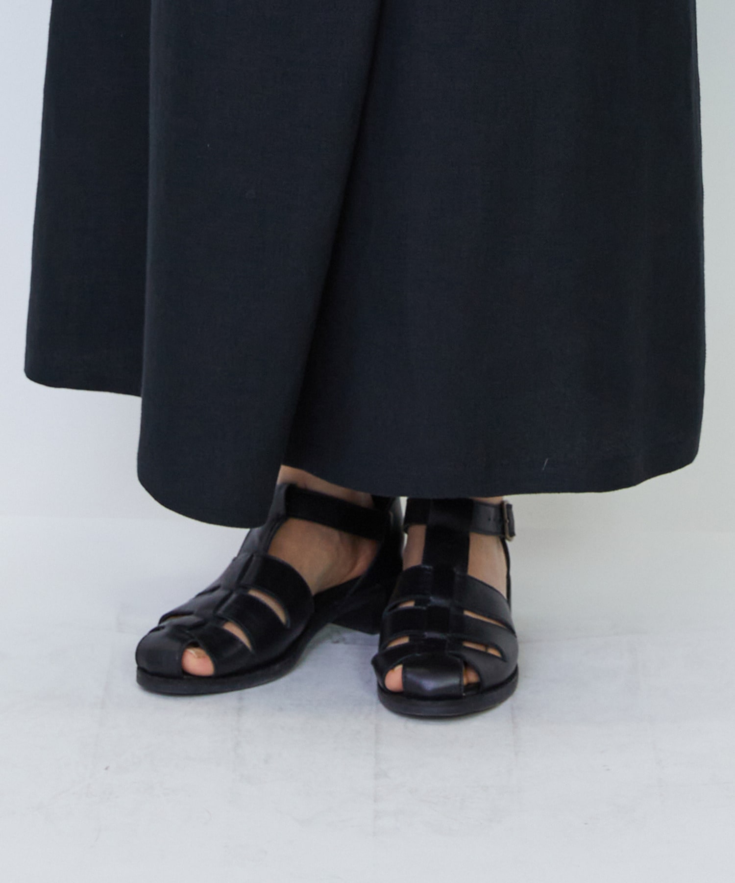 【LOISIR】【MTサイズ有り】リネンツイルラップディテールスカート 詳細画像 ブラック 18