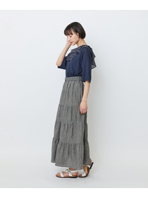 【LOISIR】【MTサイズ有り】イージーティアードスカート 詳細画像 ネイビー 10