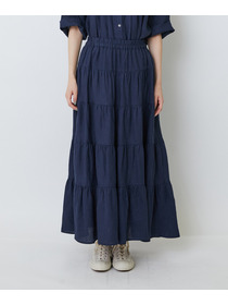 【LOISIR】【MTサイズ有り】イージーティアードスカート 詳細画像 ネイビー 12