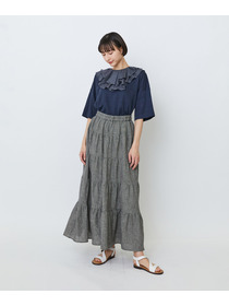 【LOISIR】【MTサイズ有り】イージーティアードスカート 詳細画像 ネイビー 9