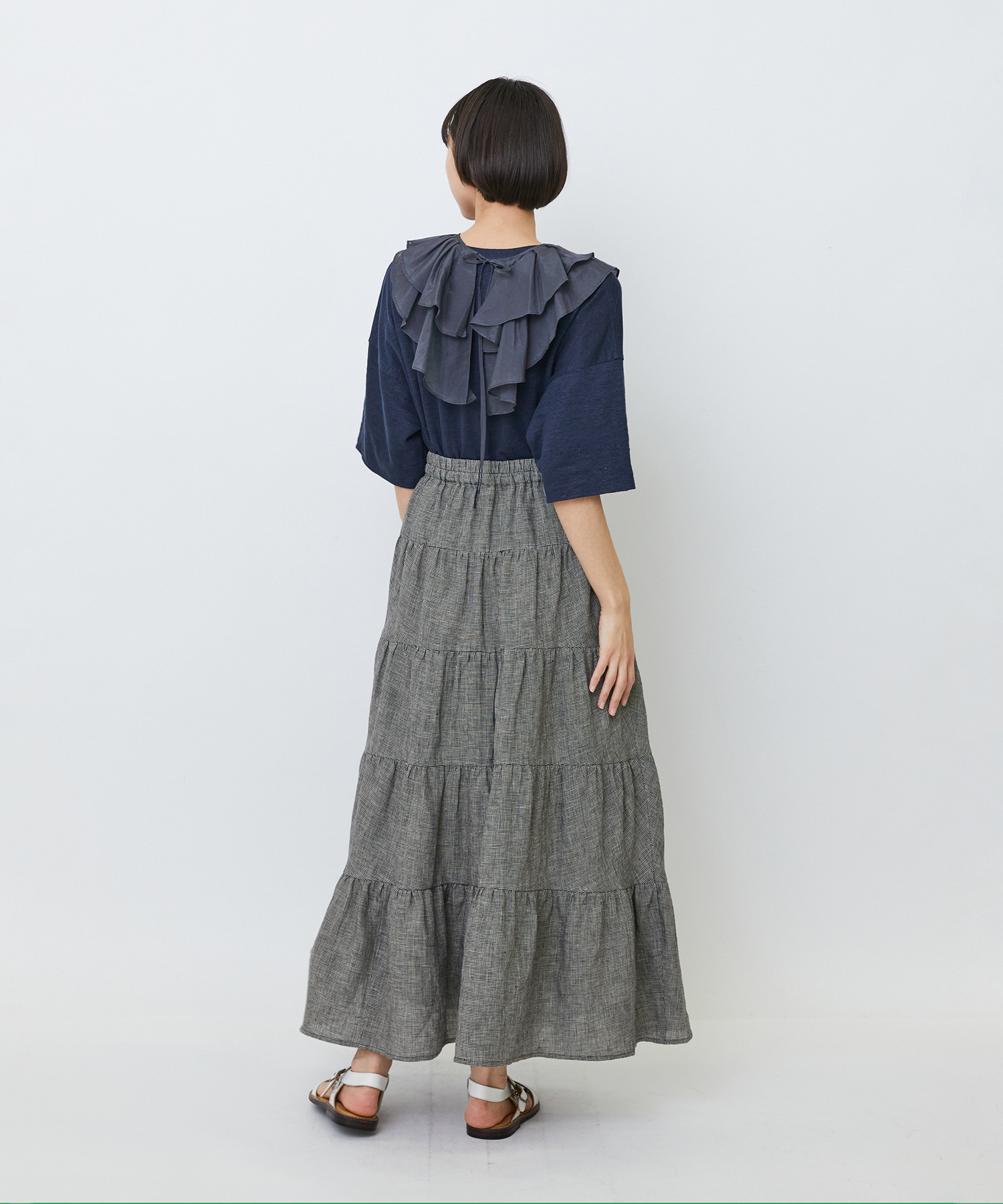 【LOISIR】【MTサイズ有り】イージーティアードスカート 詳細画像 ネイビー 11